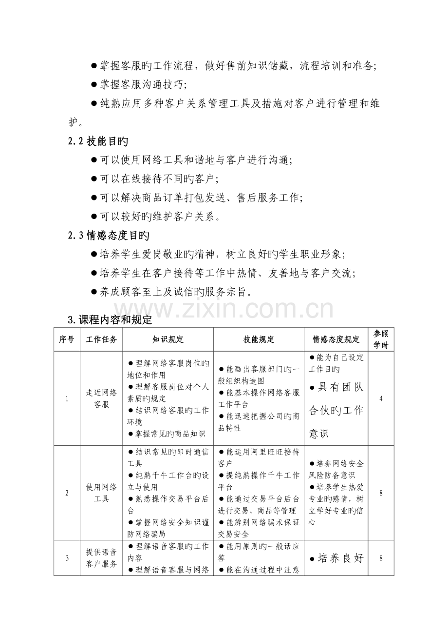 电子商务客户服务课程标准.docx_第2页