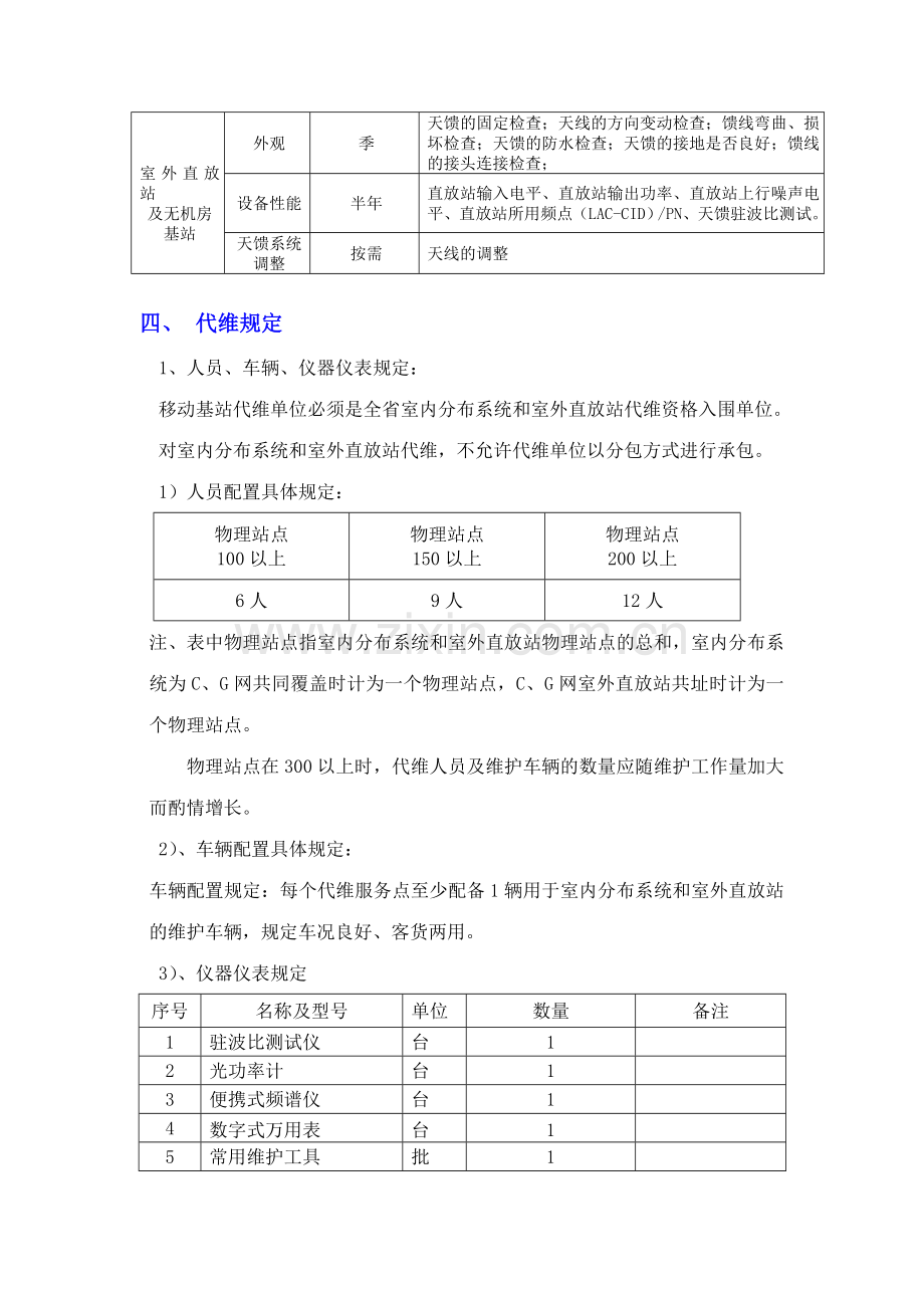 江苏联通室内分布系统和室外直放站代维技术规范书.doc_第3页