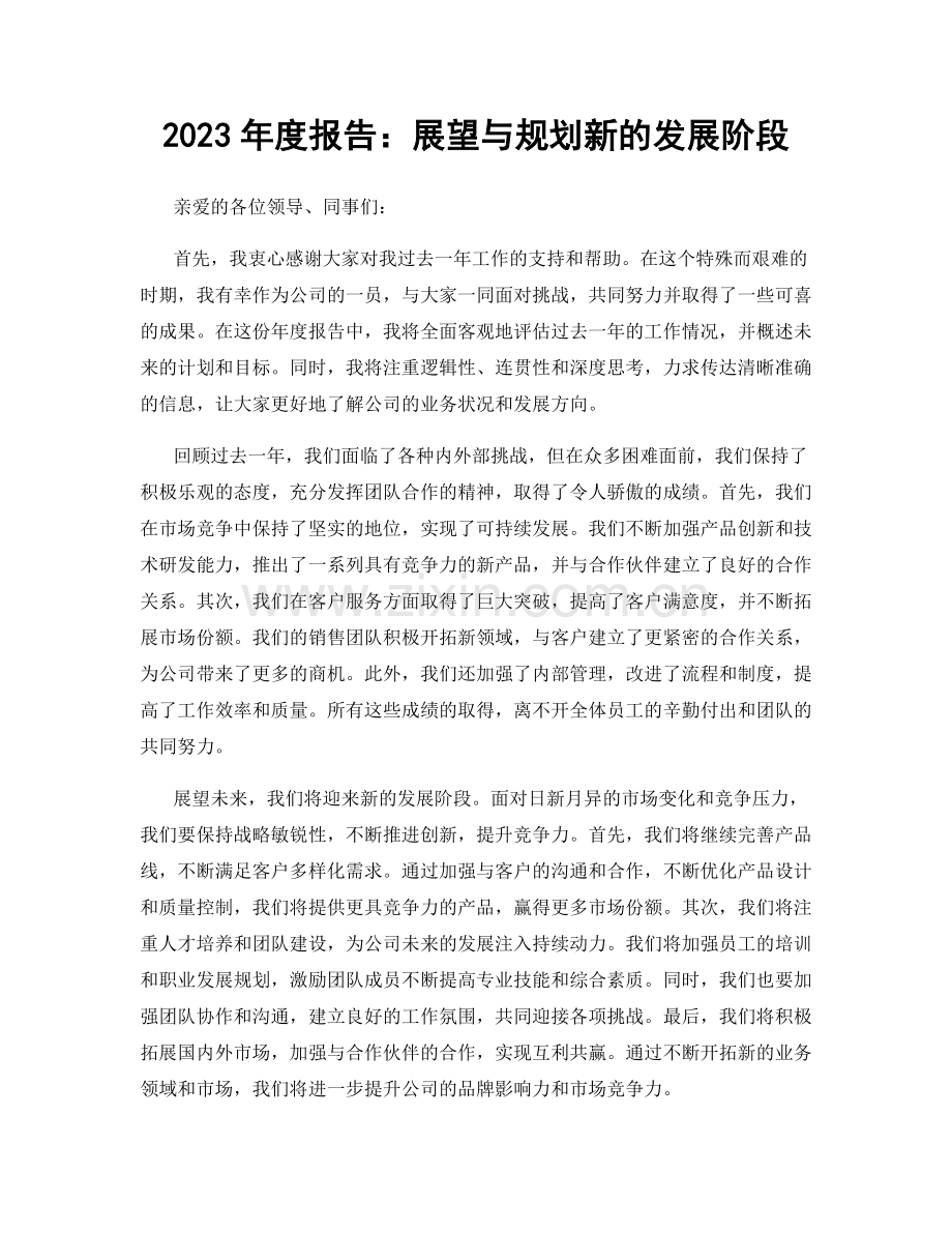 2023年度报告：展望与规划新的发展阶段.docx_第1页