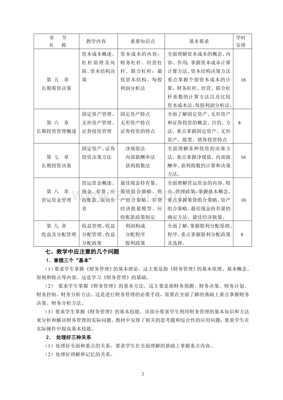 《财务管理》教学大纲.doc_第2页