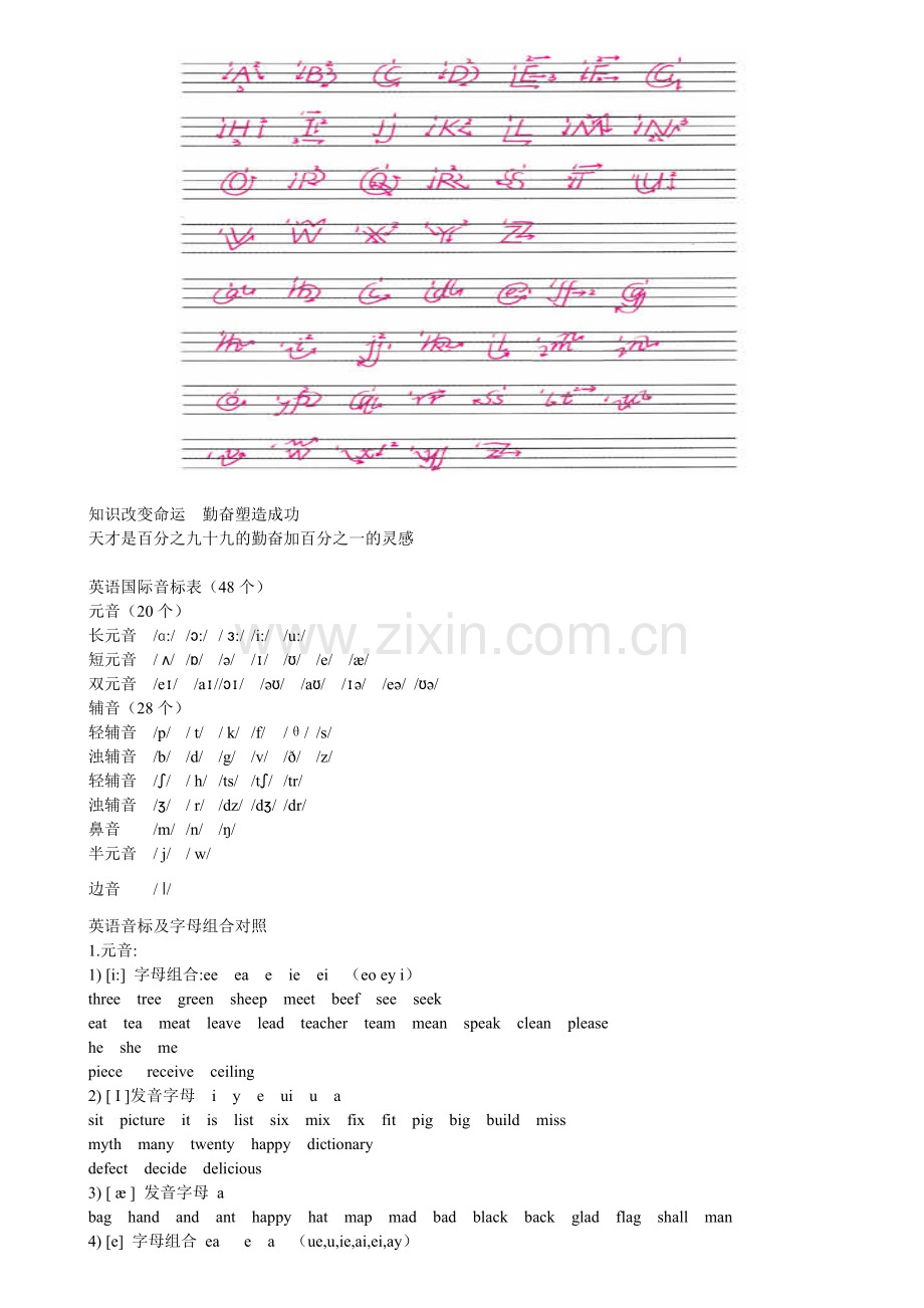 26个英语字母音标归类及书写笔顺.doc_第2页