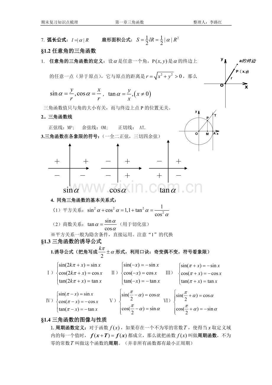 高一三角函数知识点的梳理总结.doc_第2页