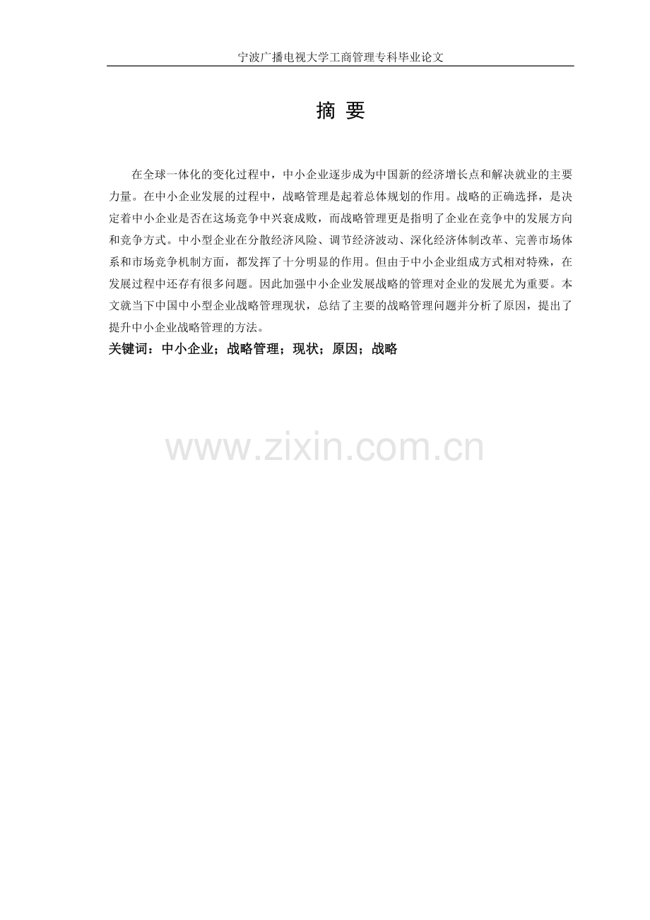 中小企业战略管理毕业论文.doc_第2页