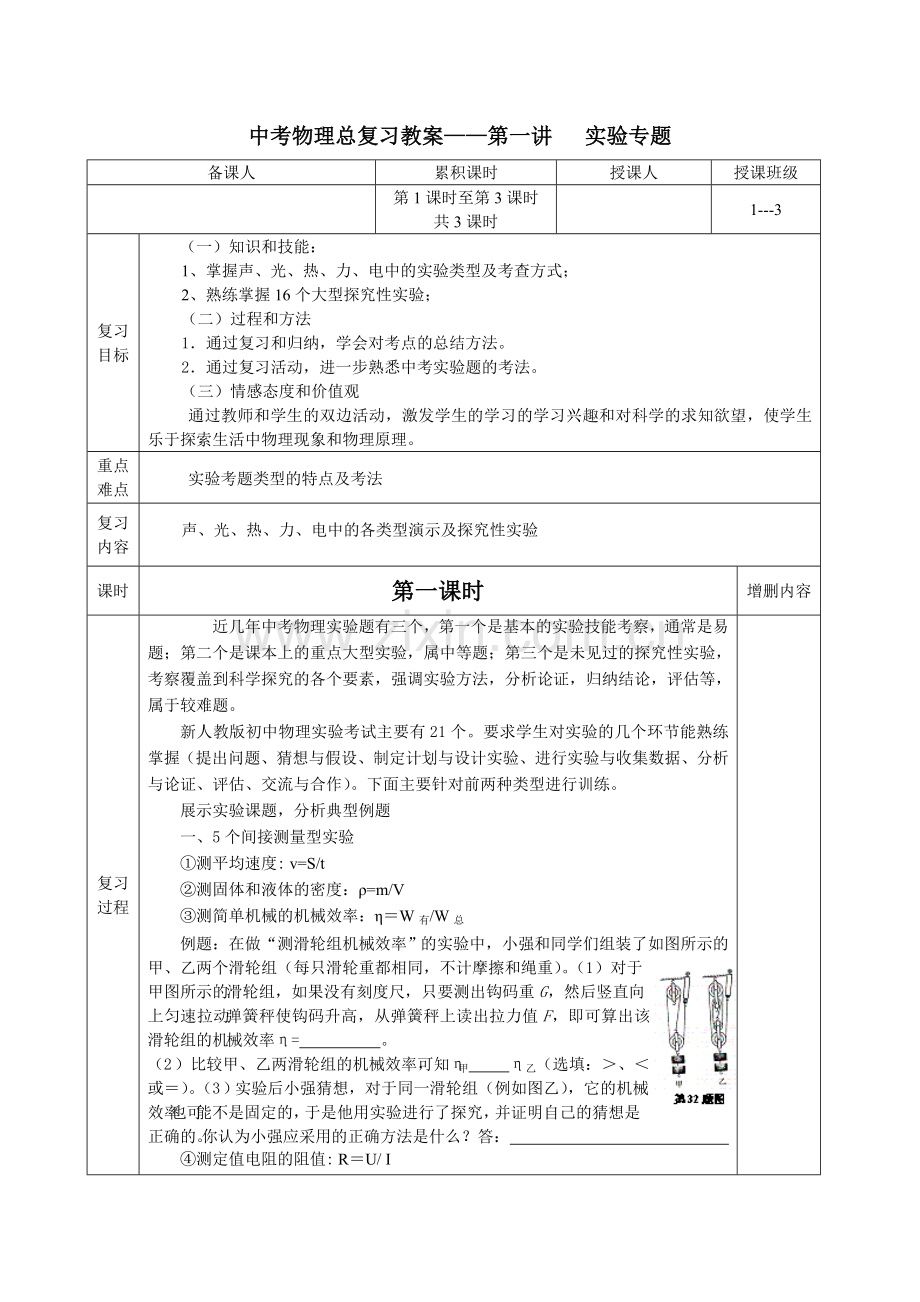 【中考物理】中考中考总复习教案.doc_第1页