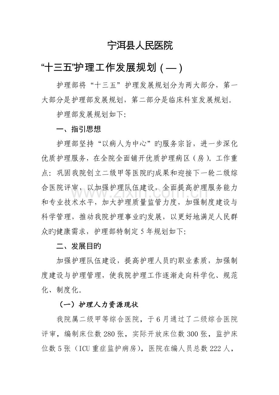 十三五护理工作发展重点规划.docx_第1页