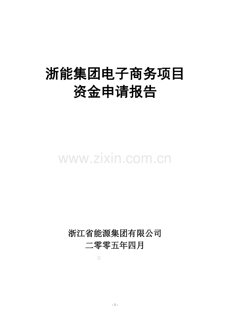 浙江省能源集团电子商务平台项目可行性研究报告.doc_第1页