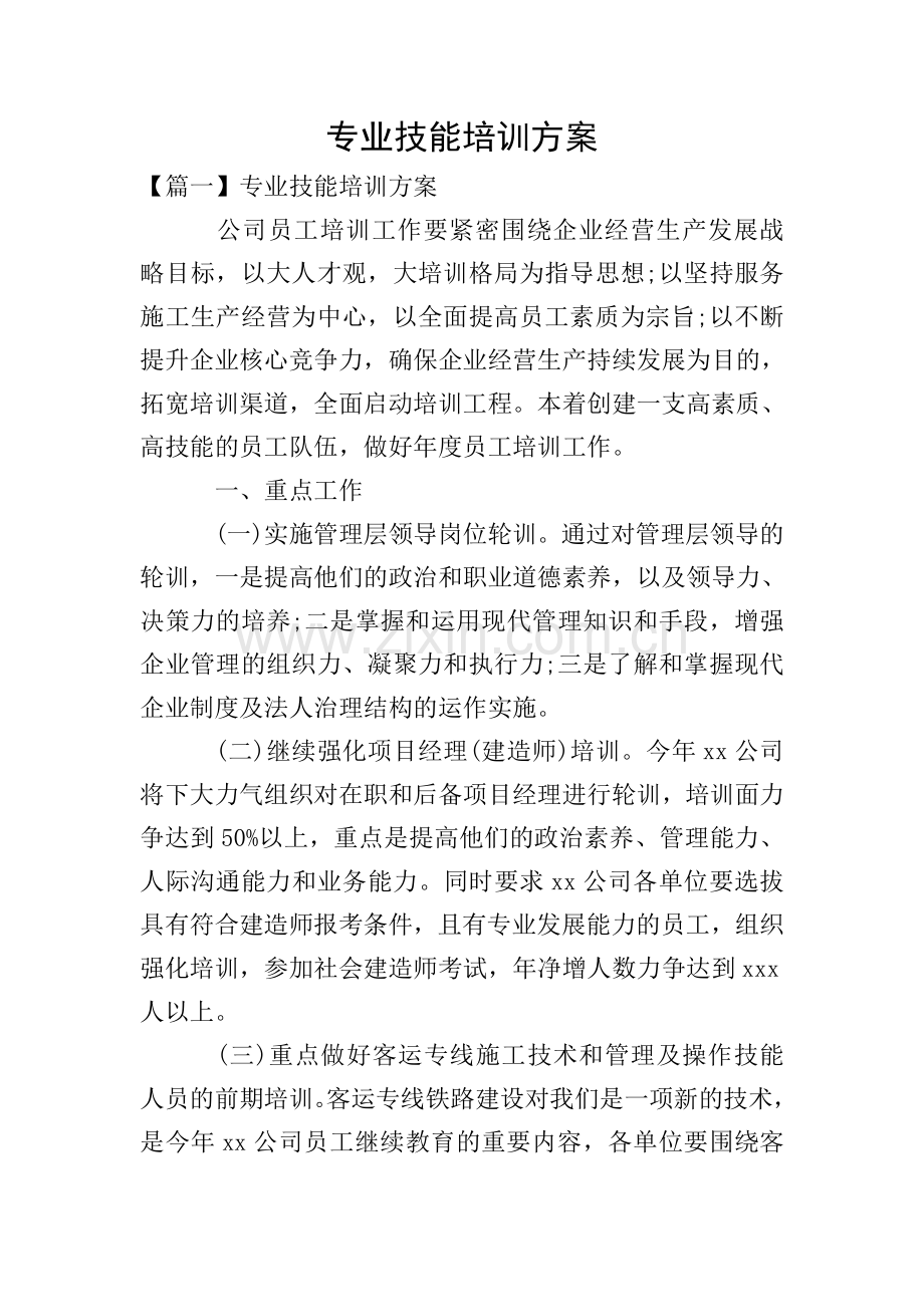 专业技能培训方案.doc_第1页