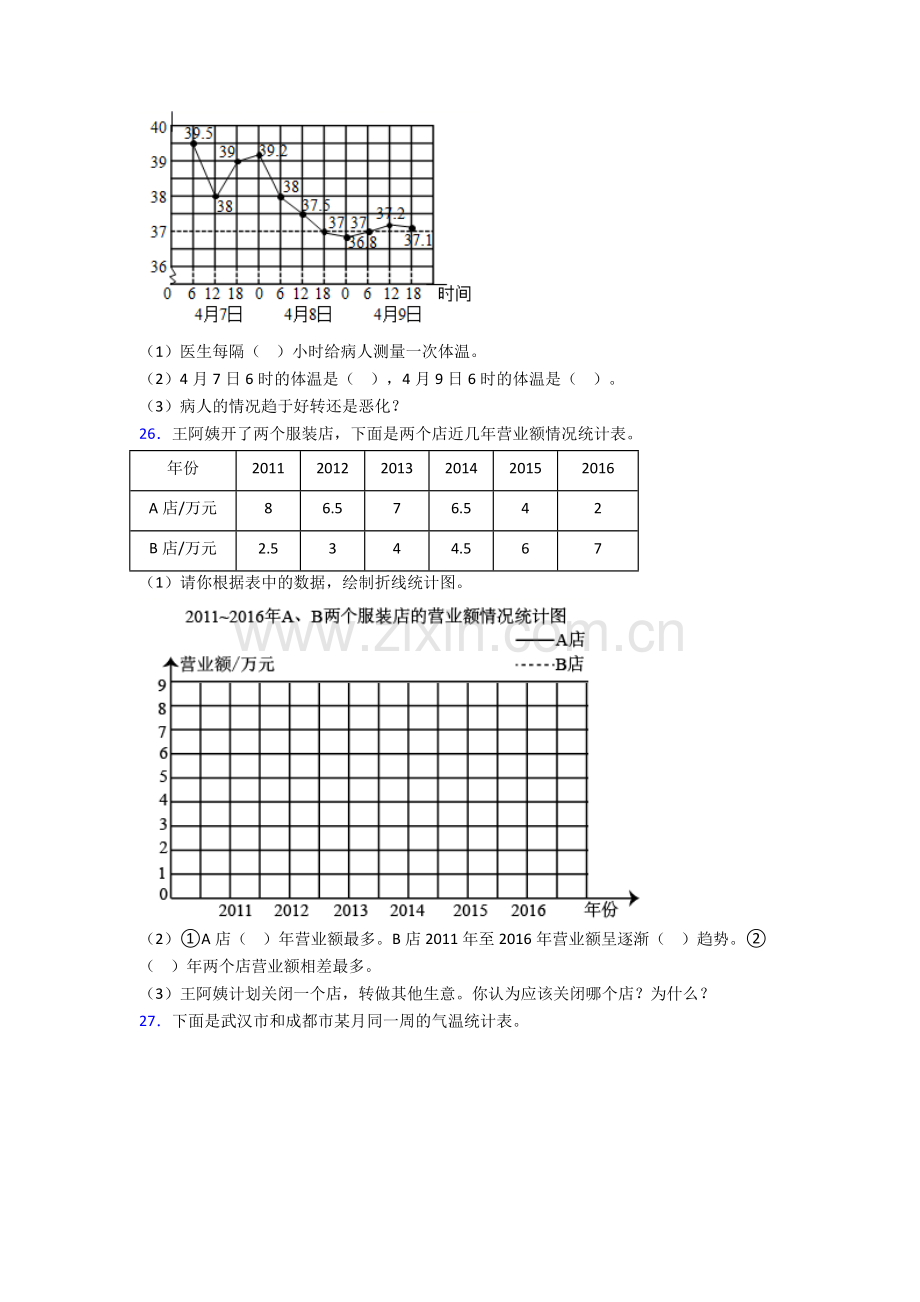 人教版小学五年级数学下册期末解答综合复习试卷.doc_第3页