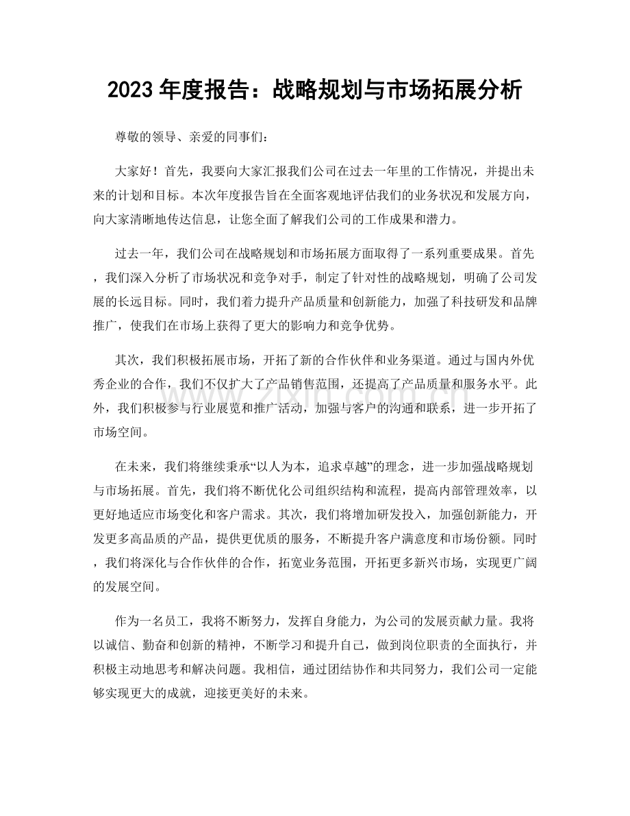 2023年度报告：战略规划与市场拓展分析.docx_第1页