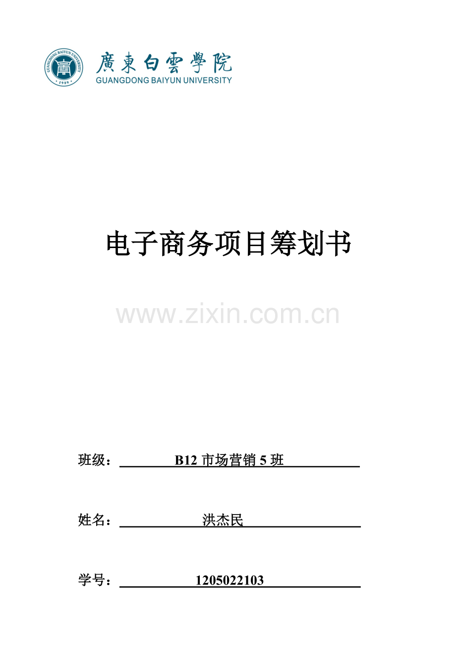 电子商务项目策划书.docx_第1页