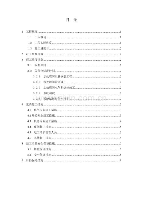 电厂化学水赶工计划及措施.doc