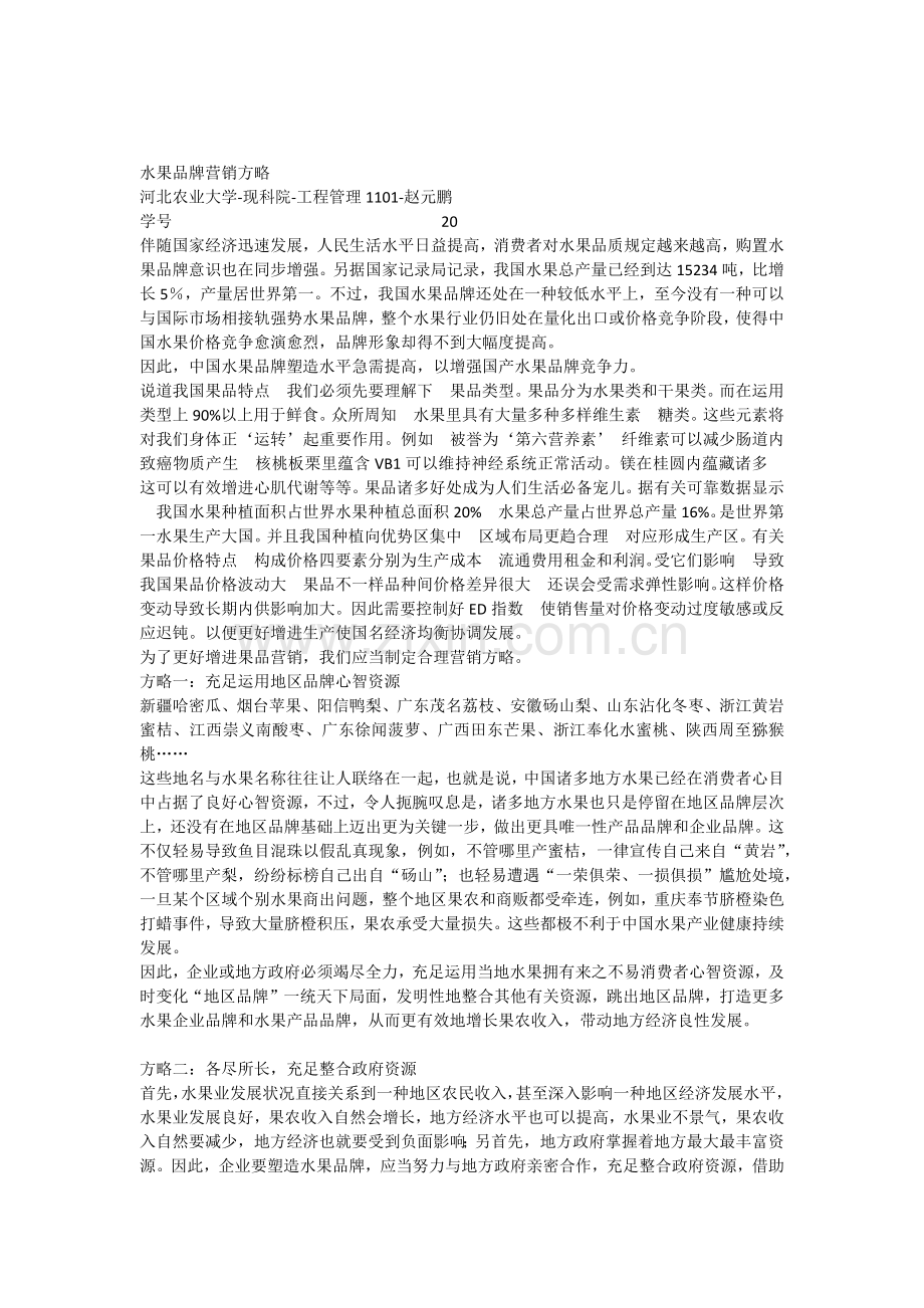 水果品牌营销策略.docx_第1页