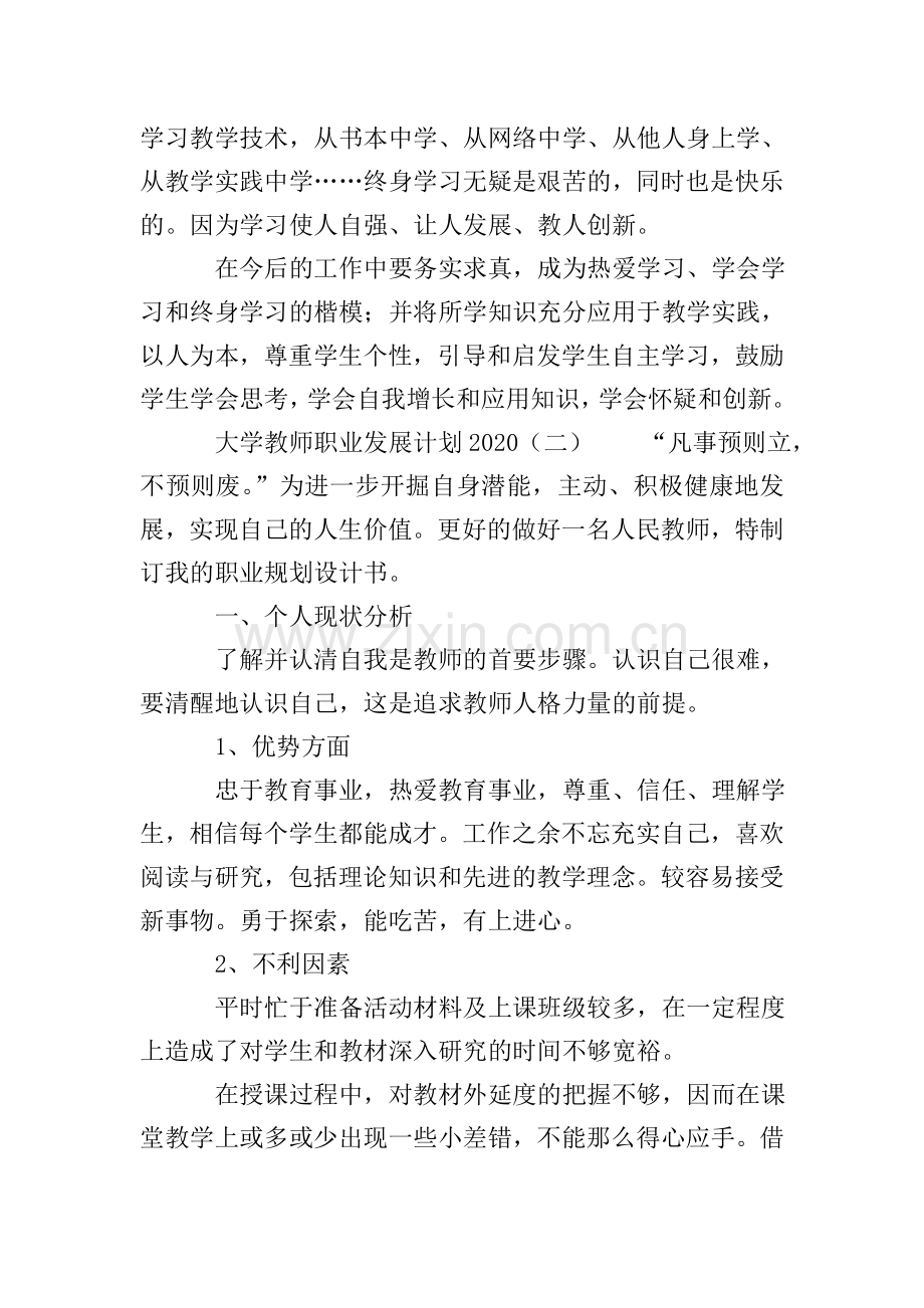 大学教师职业发展计划2020.doc_第3页