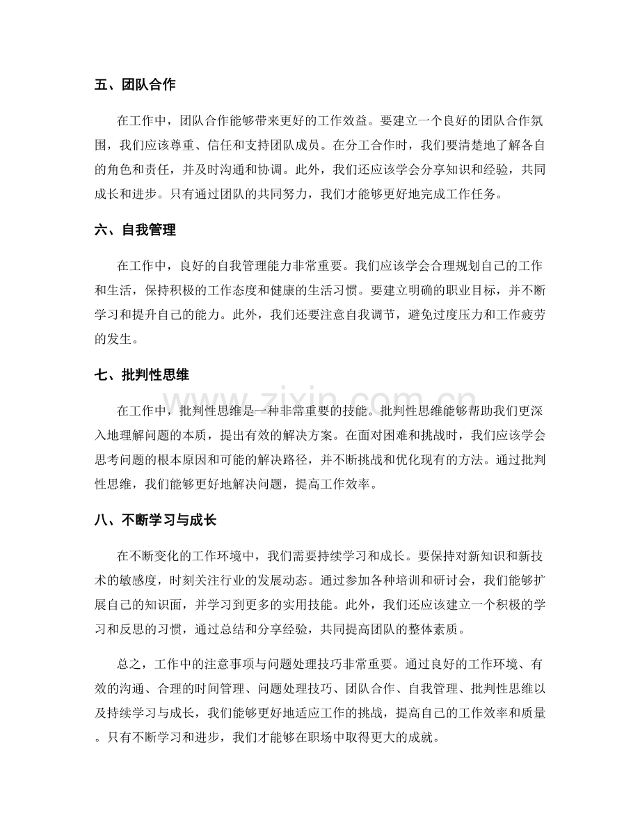 工作中的注意事项与问题处理技巧.docx_第2页