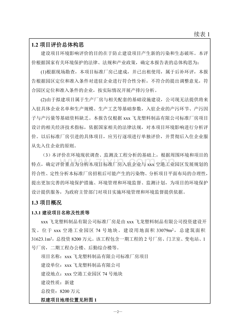 塑料制品有限公司新建厂房项目环评报告.doc_第2页