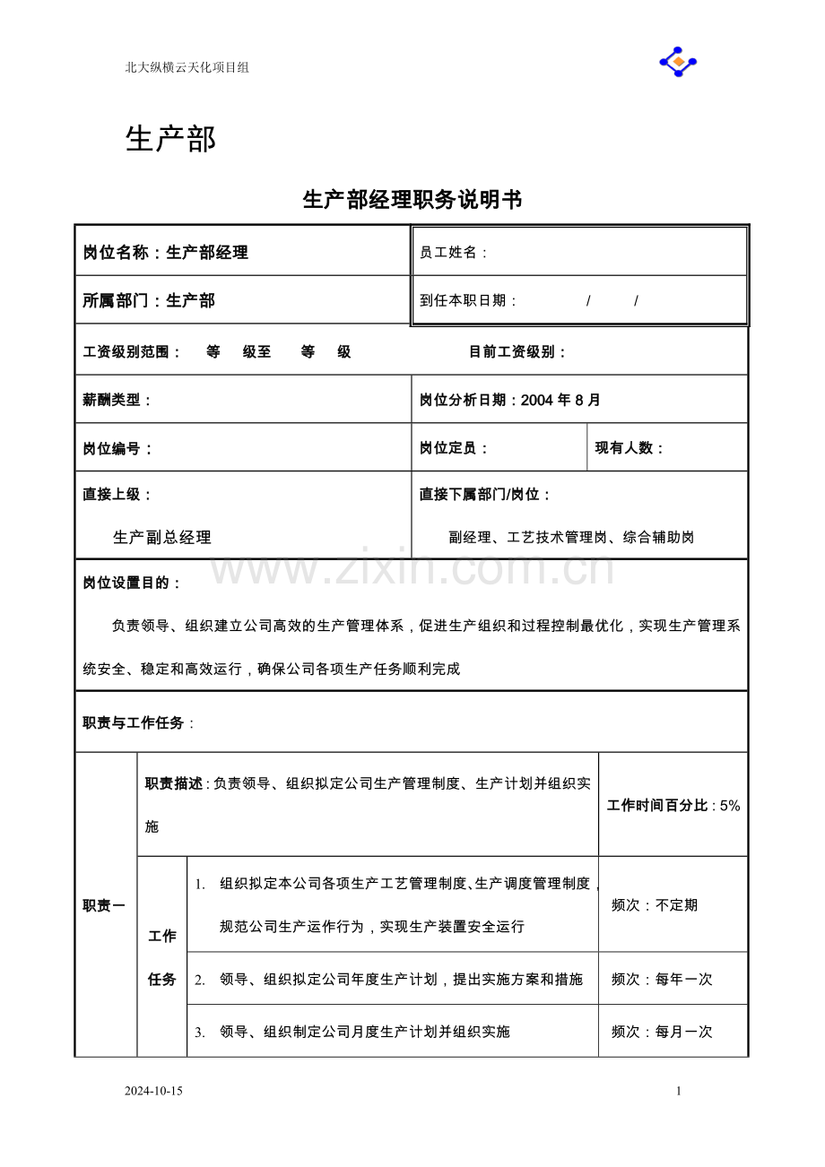 生产部职务说明书(大全).doc_第1页