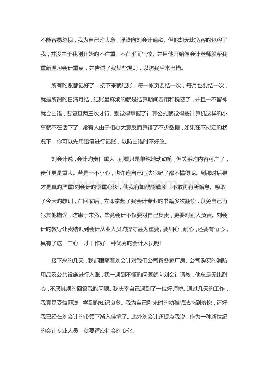 暑假会计助理实习报告总结.docx_第3页