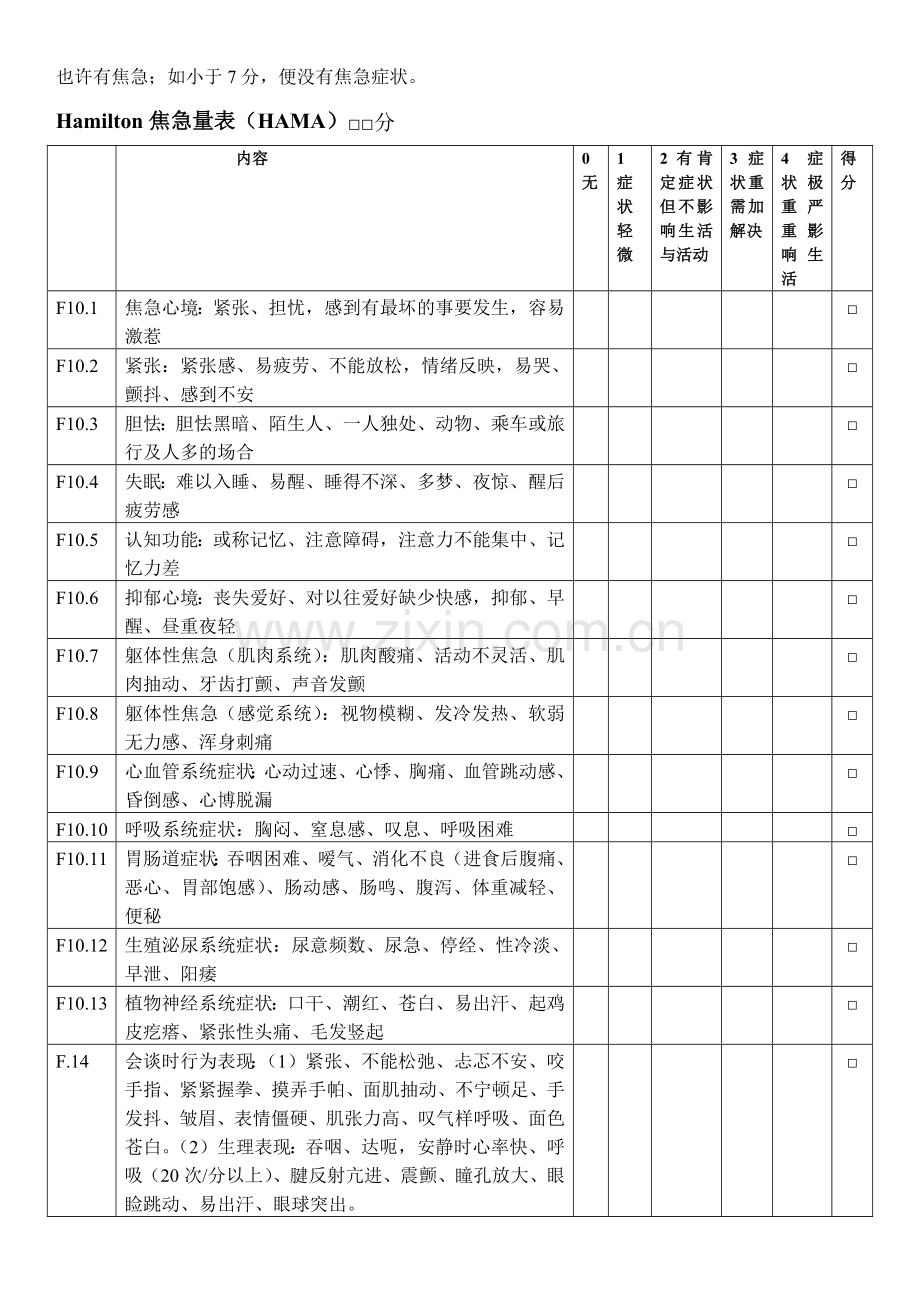 汉密尔顿抑郁焦虑量表.doc_第2页