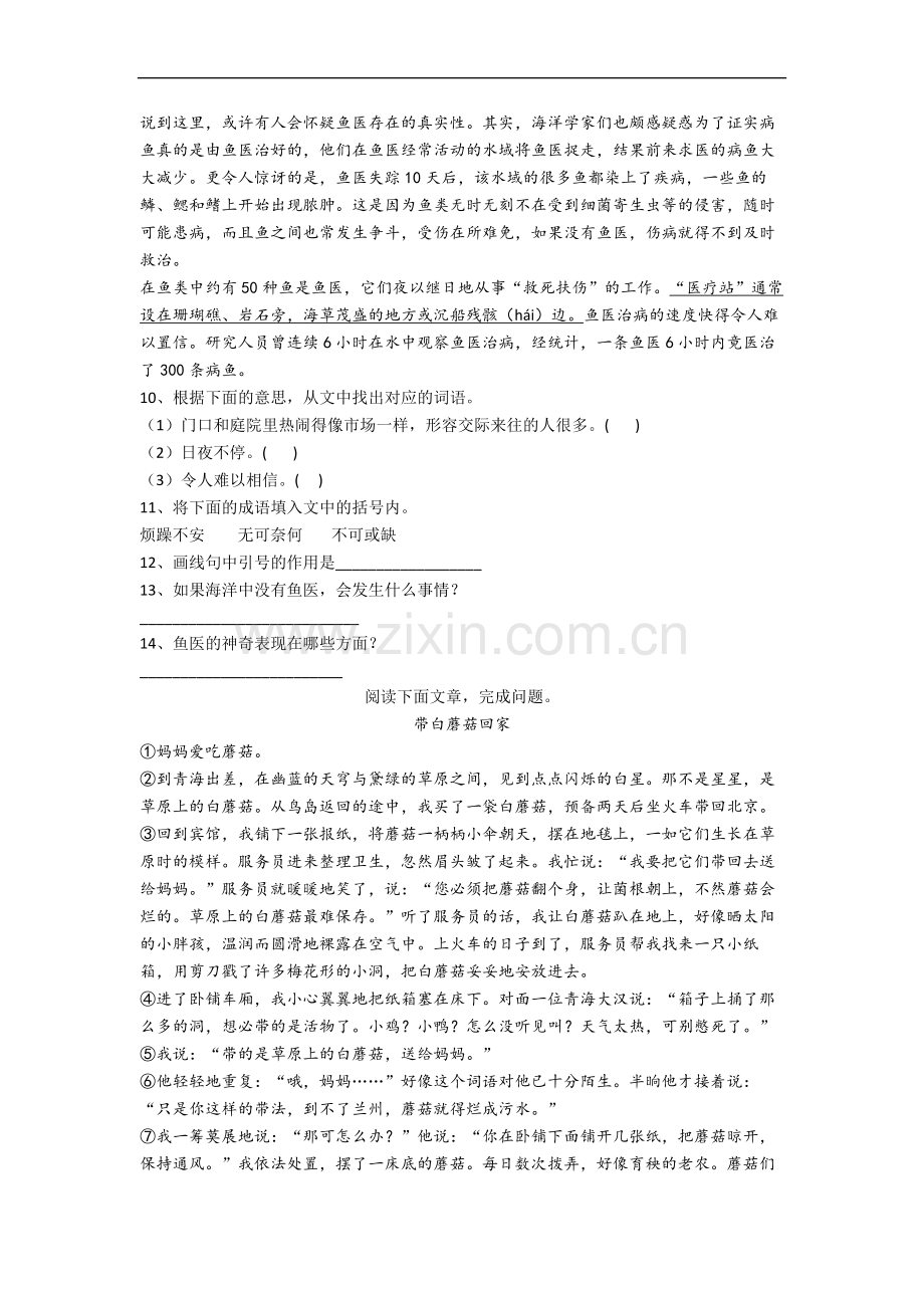 部编版小学语文六年级上册期末复习试卷(附答案).docx_第3页