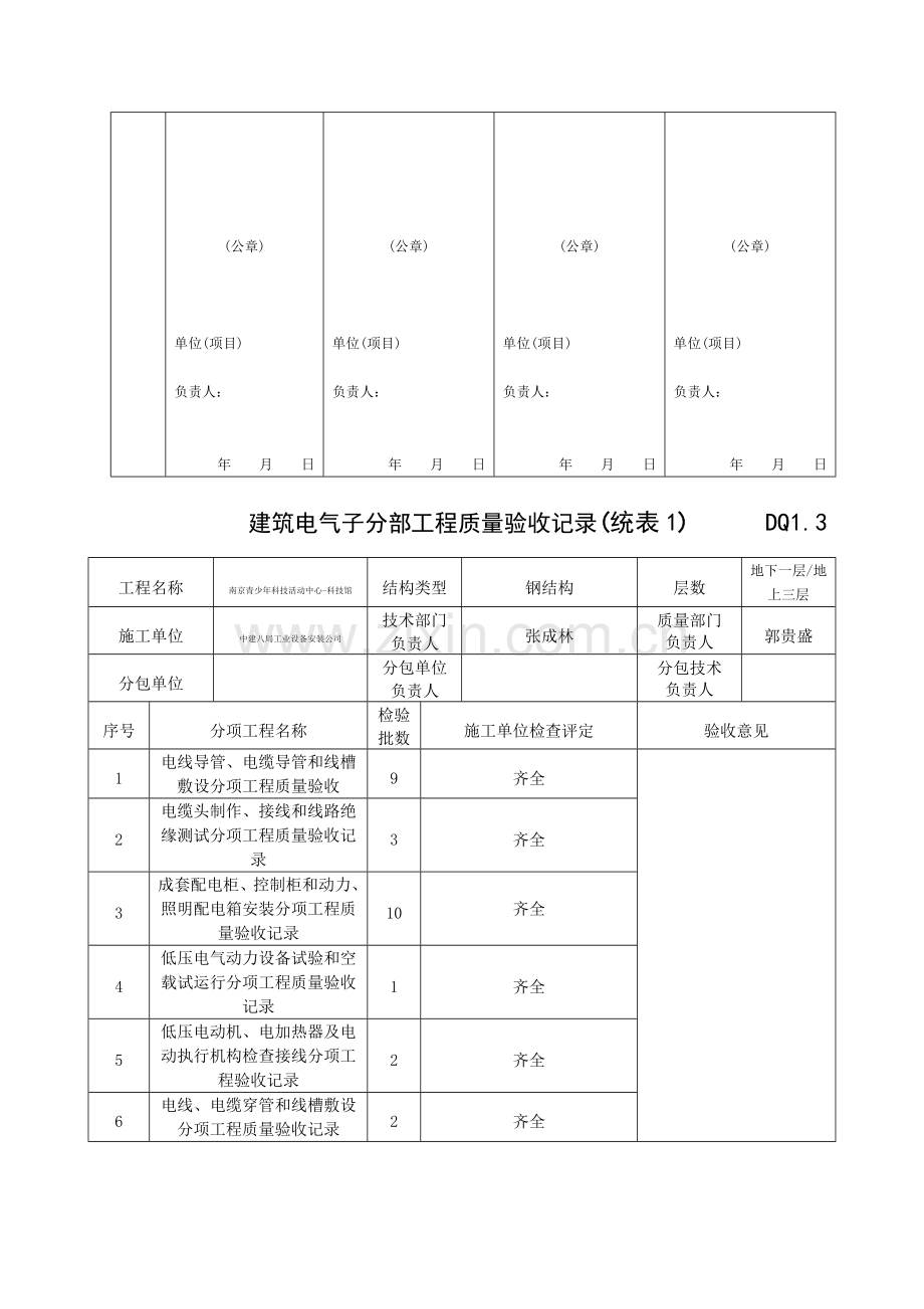 建筑电气工程验收表格大全.doc_第3页