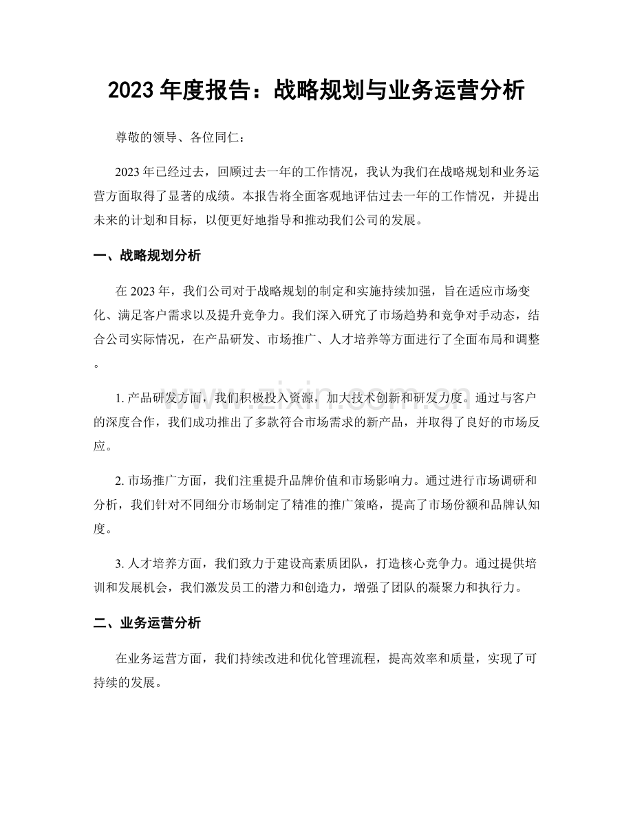 2023年度报告：战略规划与业务运营分析.docx_第1页