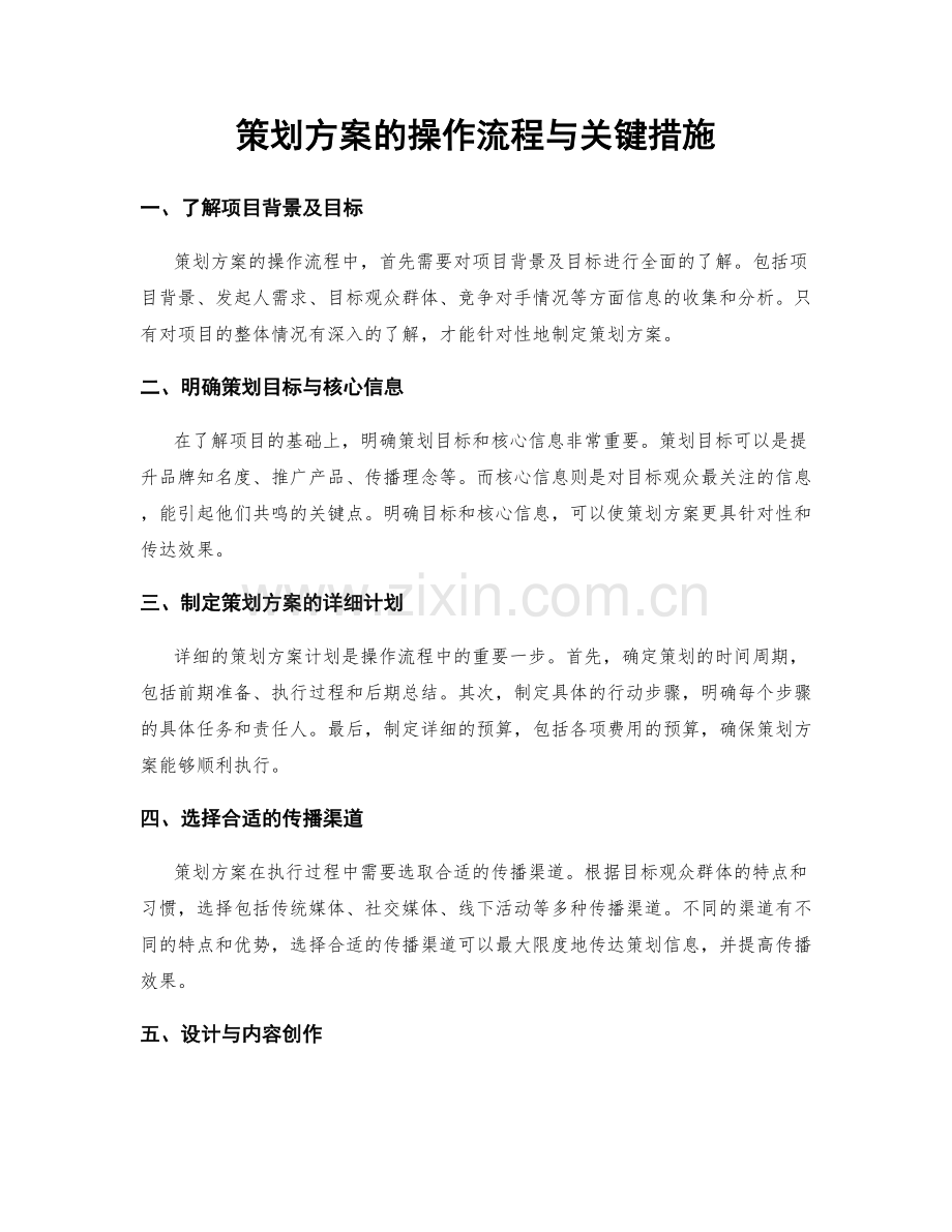 策划方案的操作流程与关键措施.docx_第1页