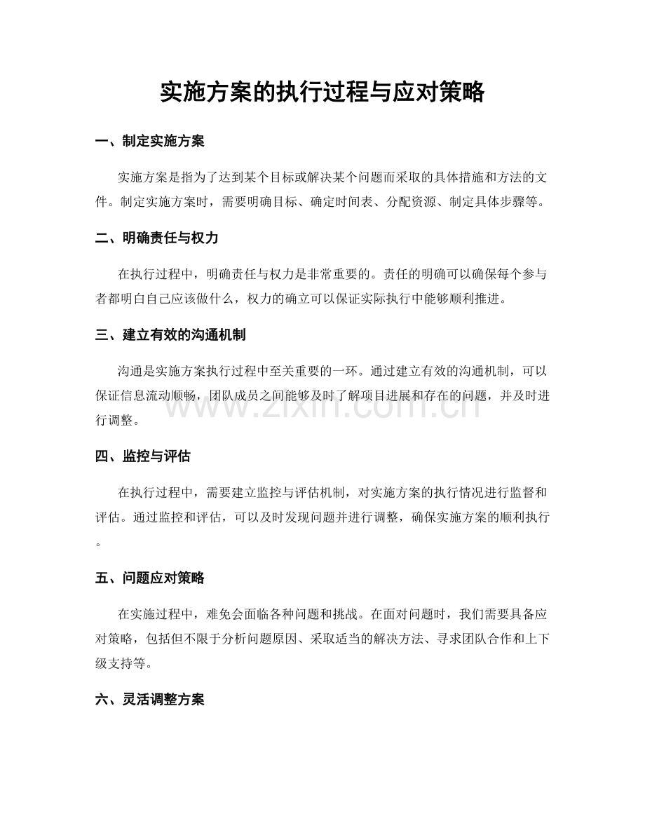 实施方案的执行过程与应对策略.docx_第1页