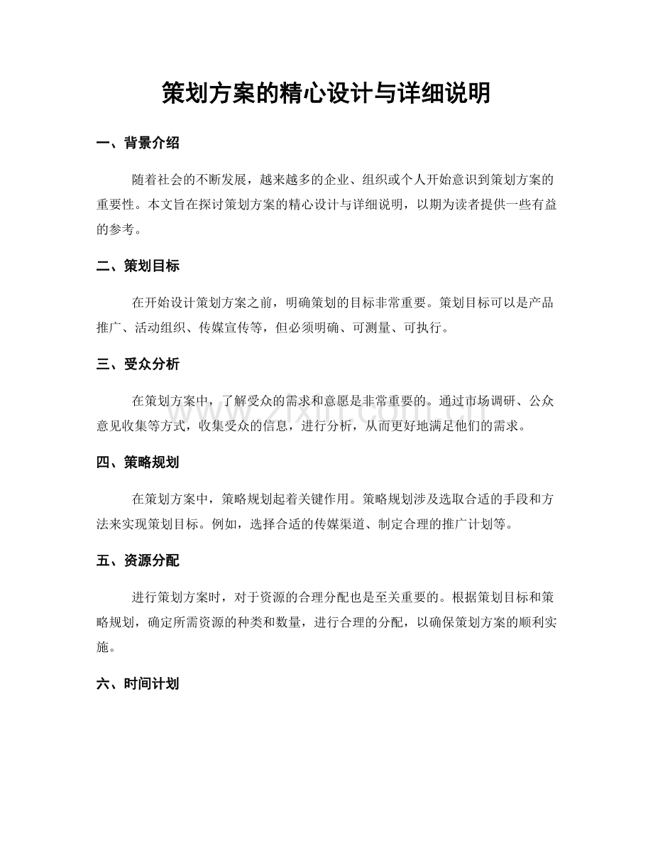 策划方案的精心设计与详细说明.docx_第1页