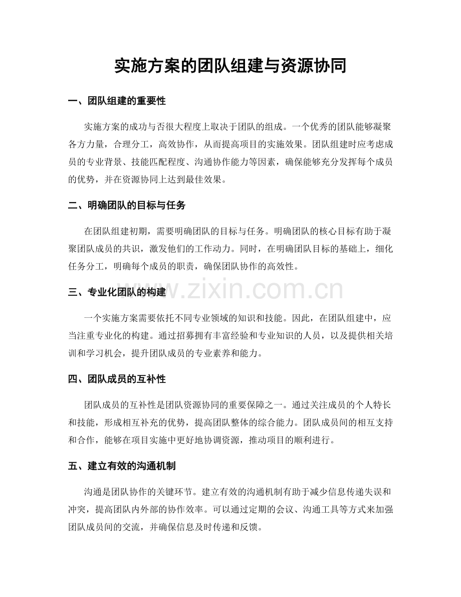 实施方案的团队组建与资源协同.docx_第1页