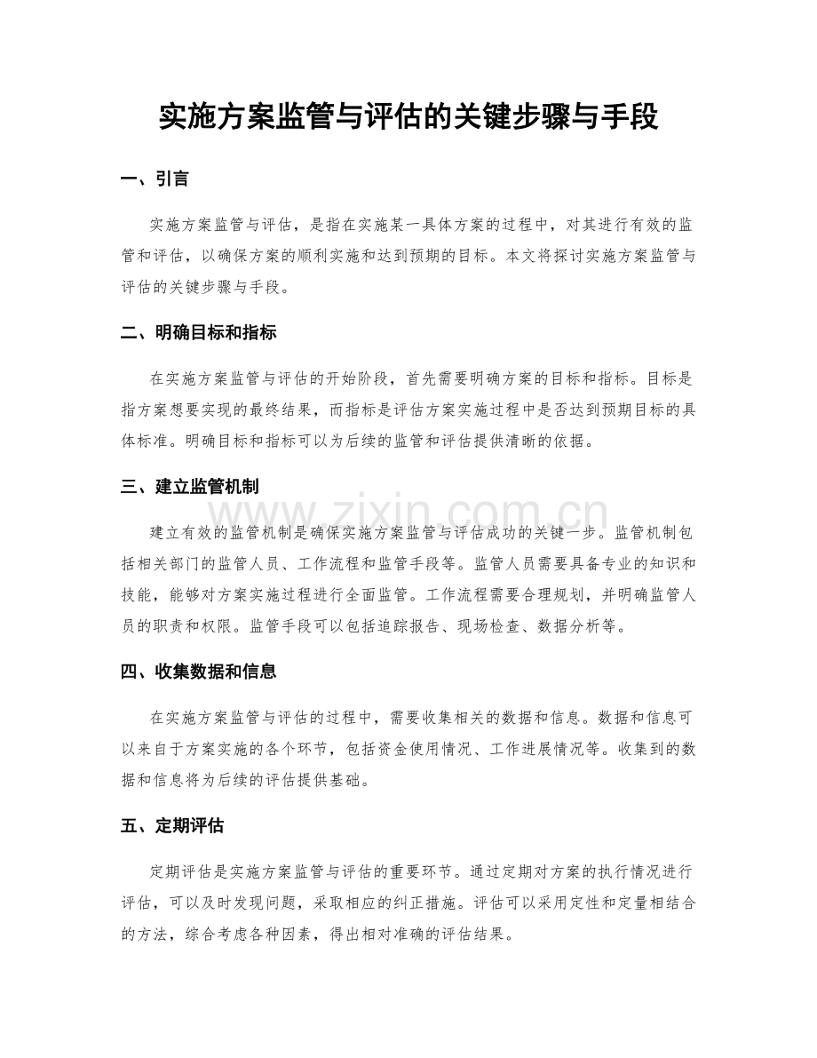 实施方案监管与评估的关键步骤与手段.docx_第1页