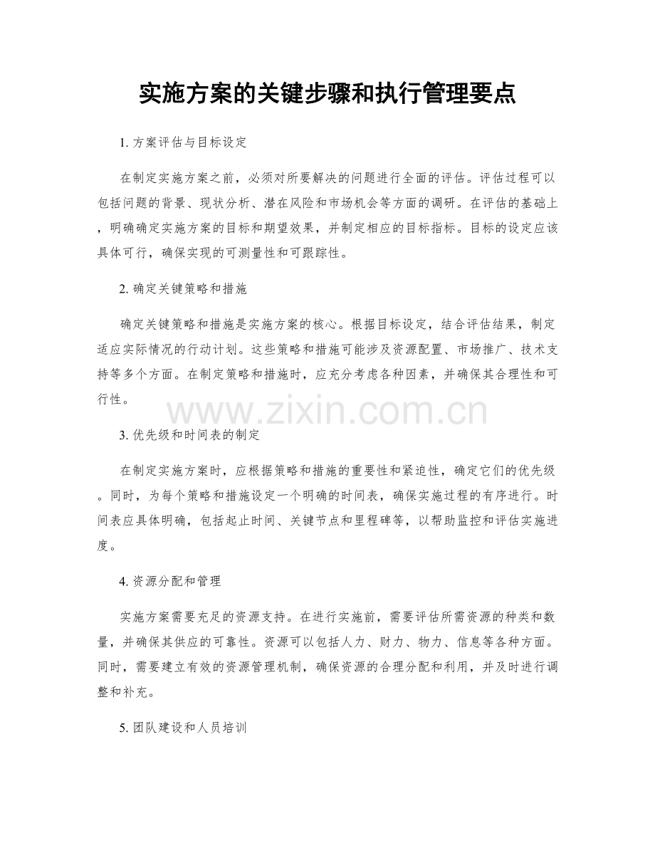 实施方案的关键步骤和执行管理要点.docx_第1页