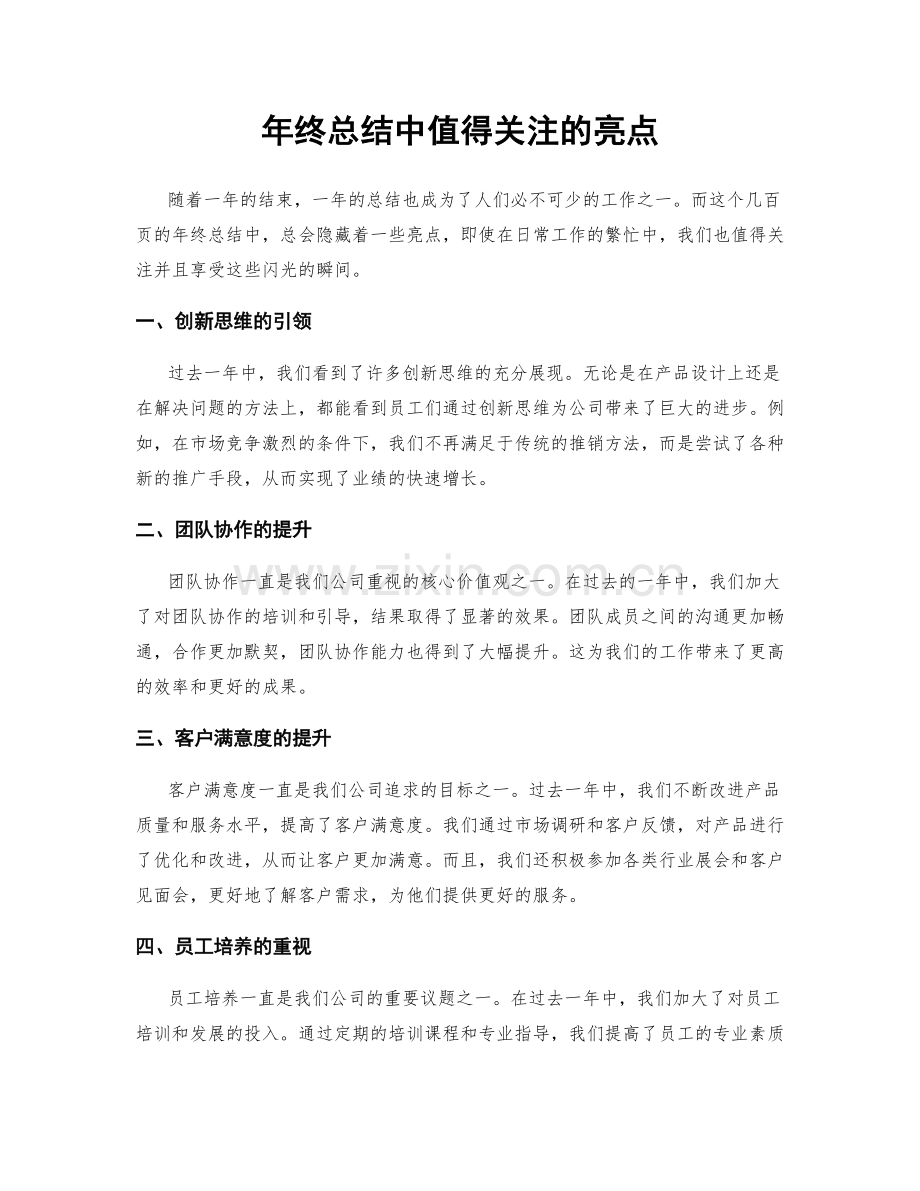 年终总结中值得关注的亮点.docx_第1页