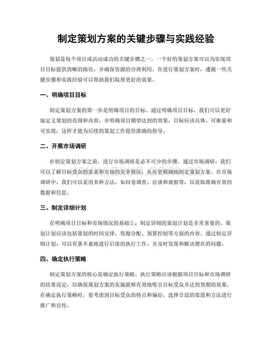 制定策划方案的关键步骤与实践经验.docx_第1页