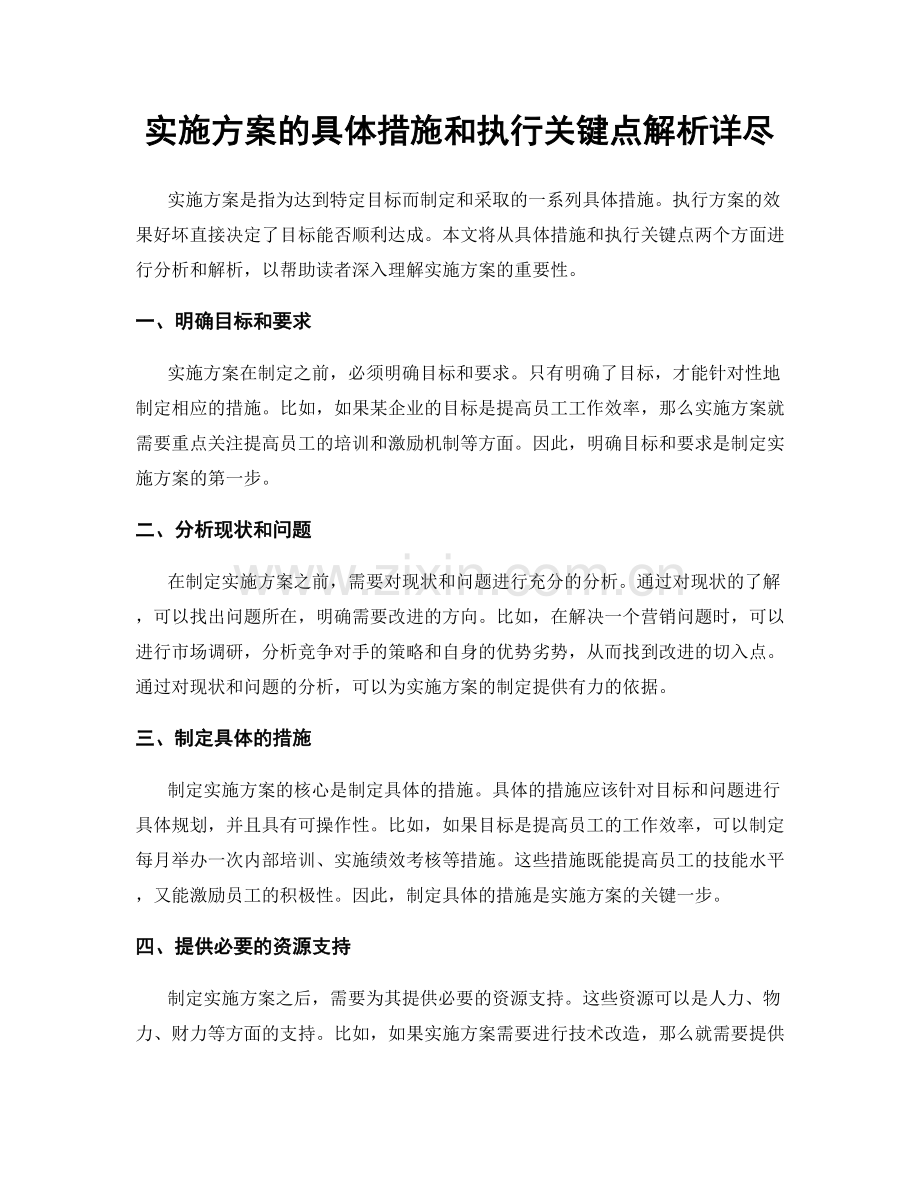 实施方案的具体措施和执行关键点解析详尽.docx_第1页