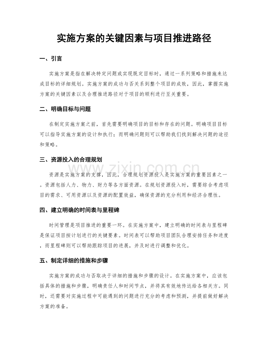 实施方案的关键因素与项目推进路径.docx_第1页