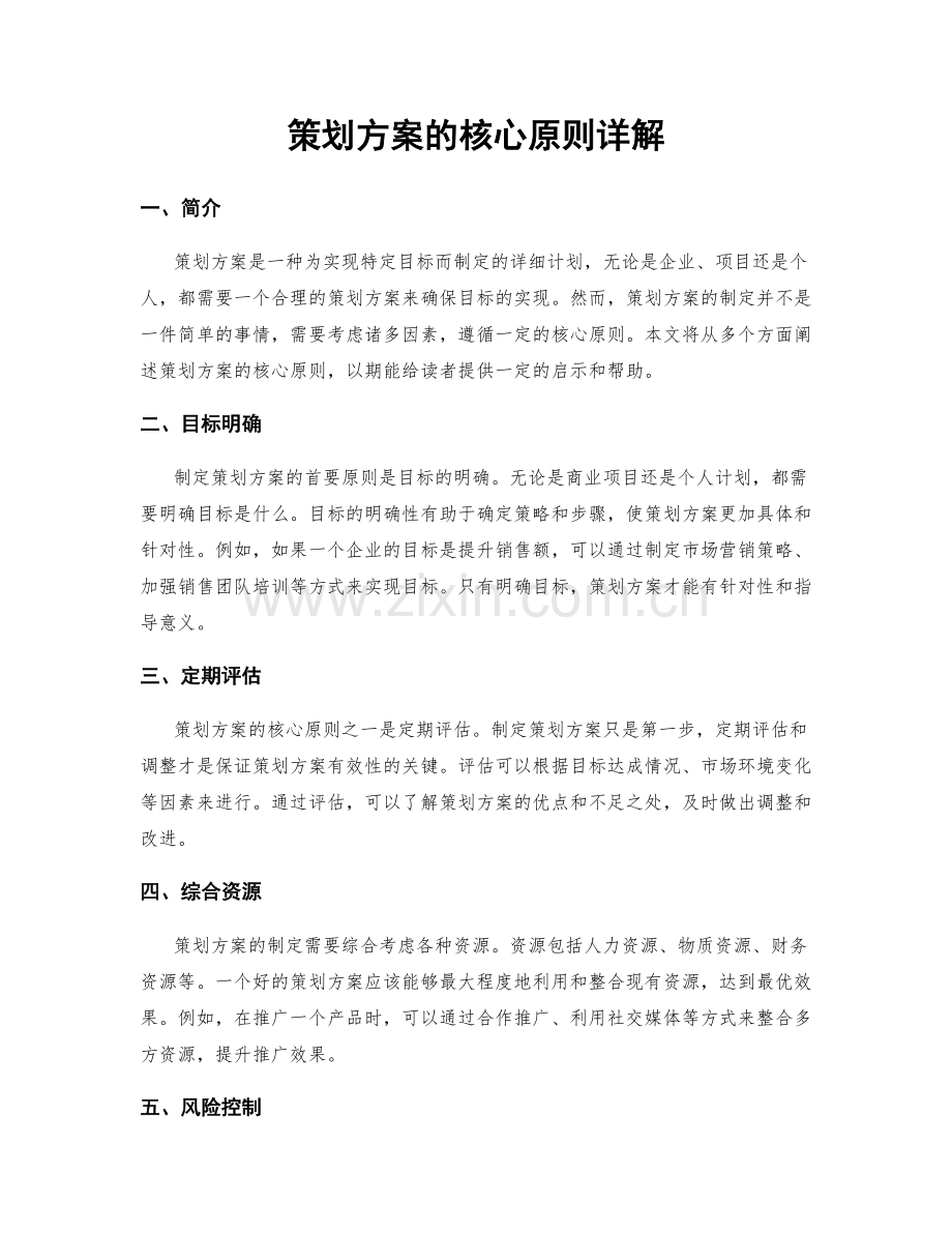 策划方案的核心原则详解.docx_第1页