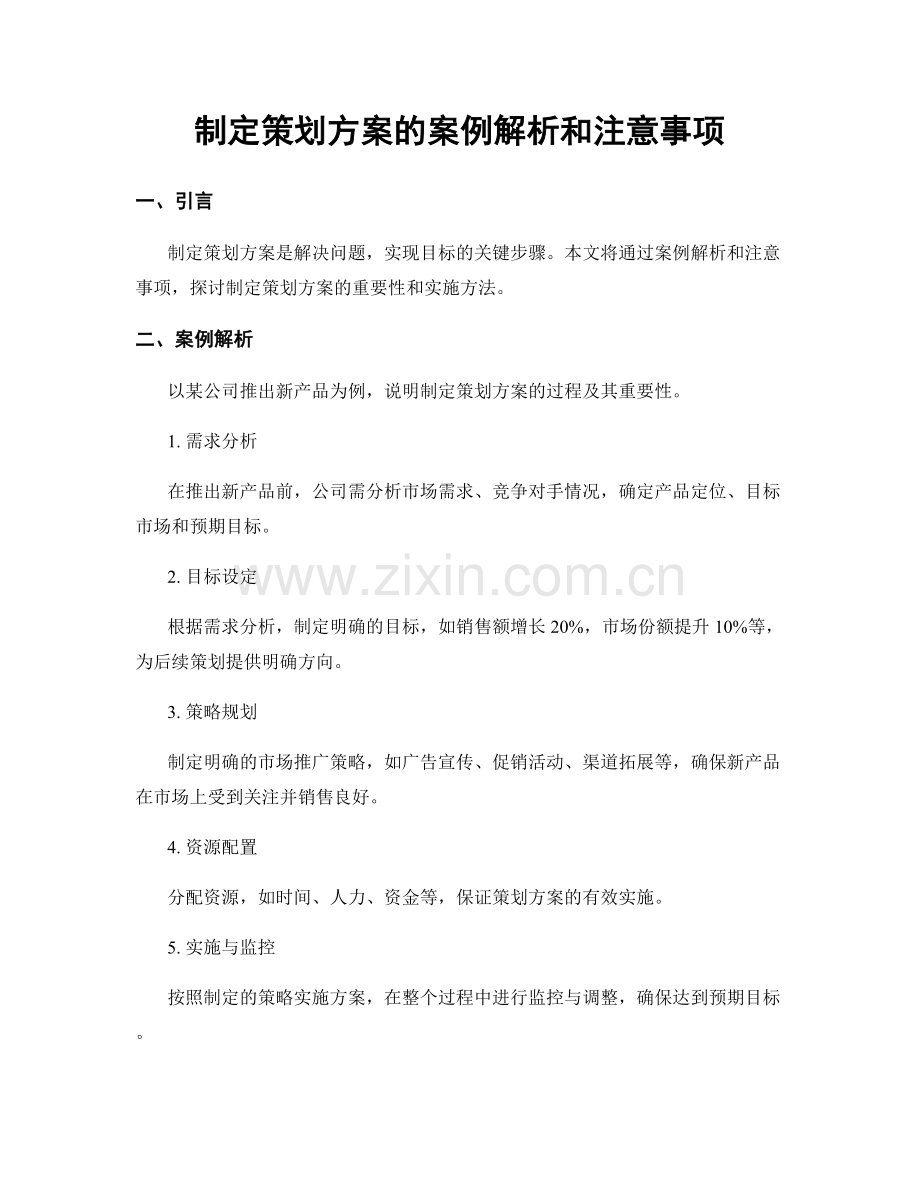 制定策划方案的案例解析和注意事项.docx_第1页