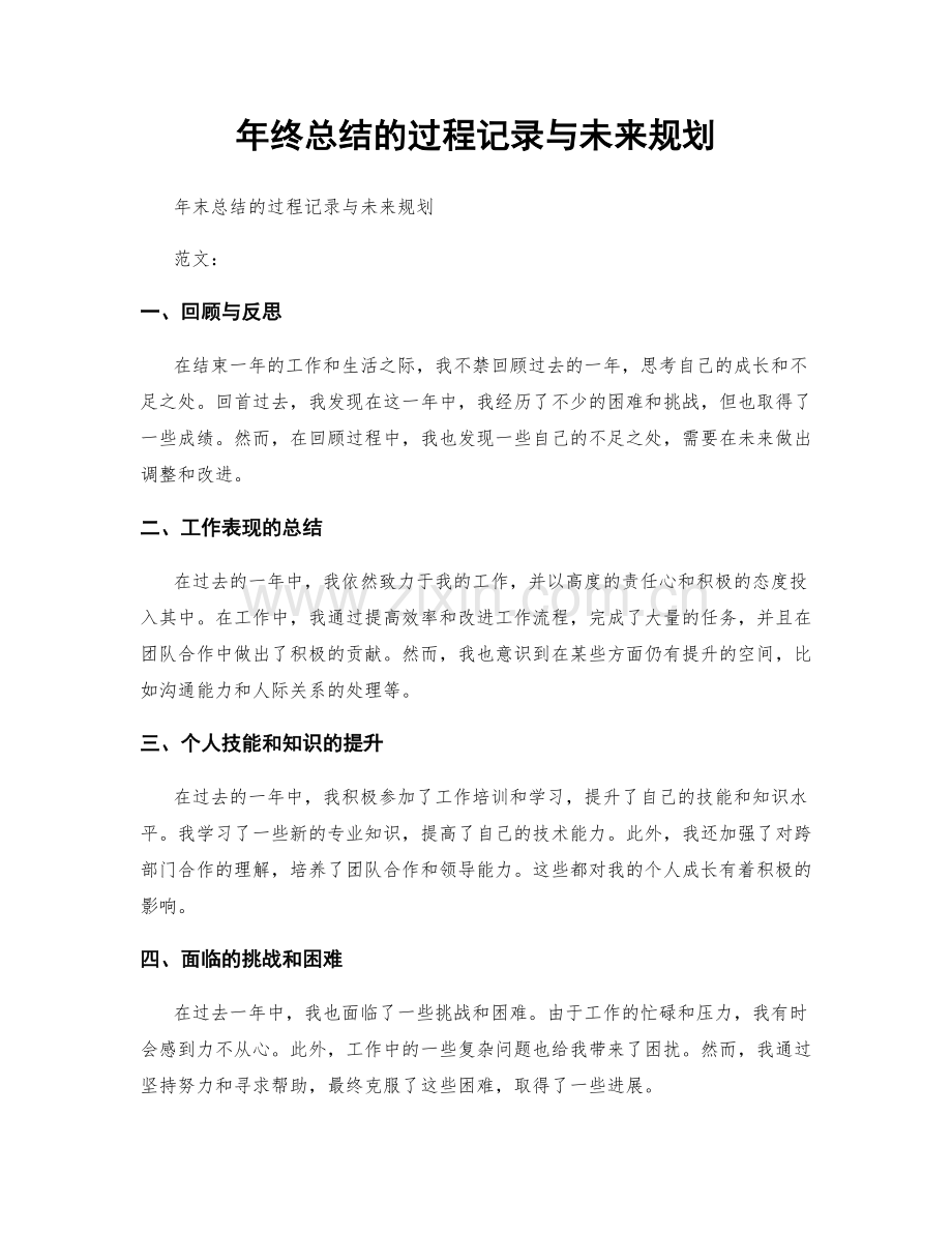 年终总结的过程记录与未来规划.docx_第1页