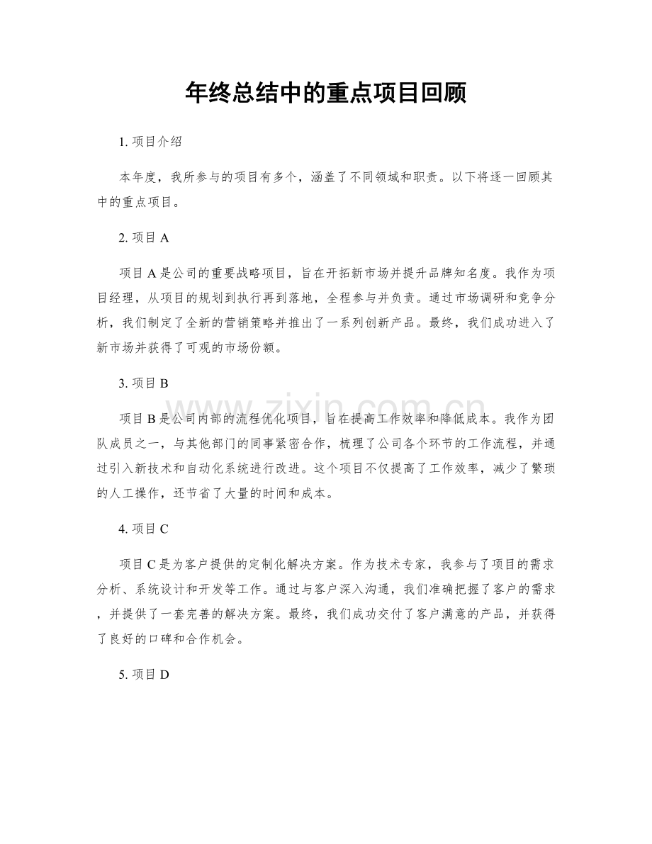 年终总结中的重点项目回顾.docx_第1页