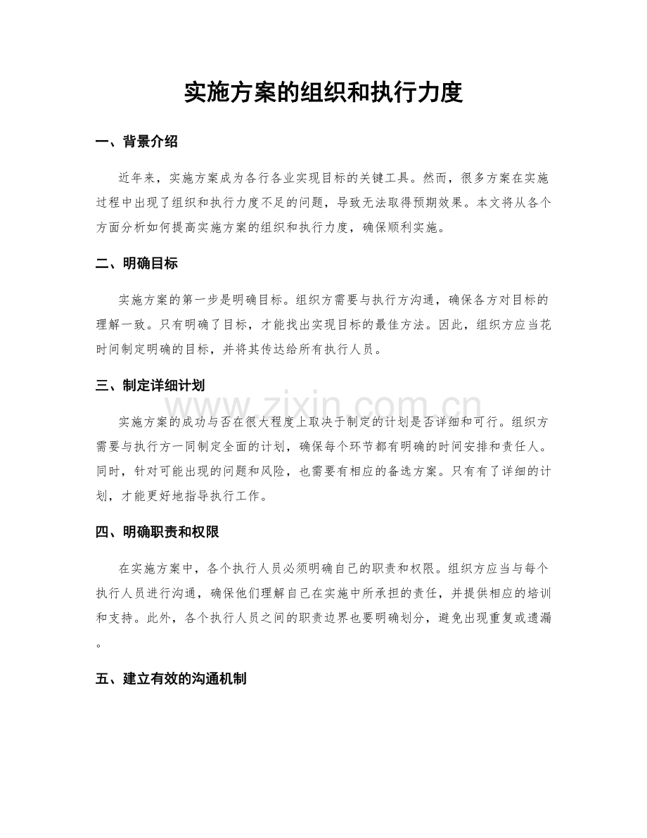 实施方案的组织和执行力度.docx_第1页