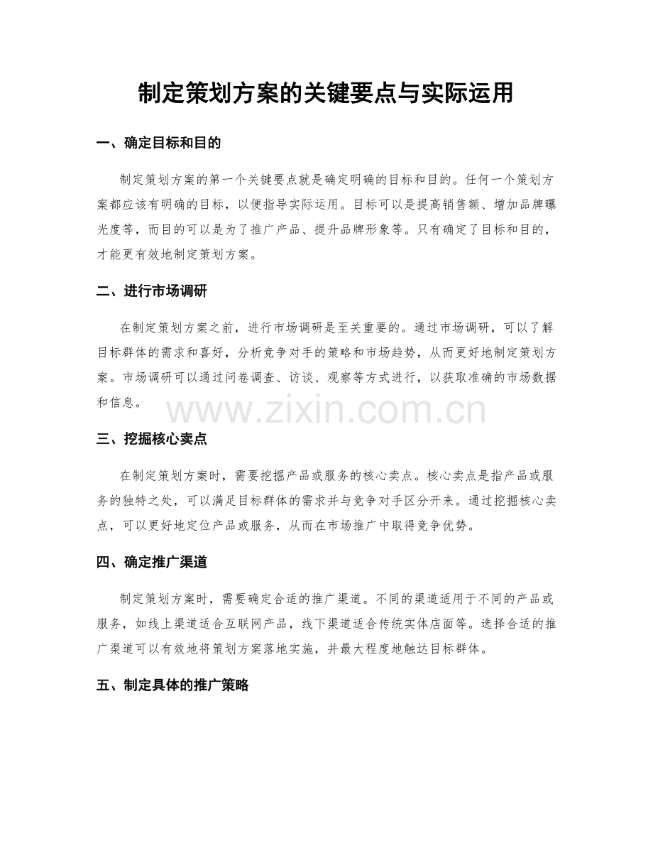 制定策划方案的关键要点与实际运用.docx_第1页