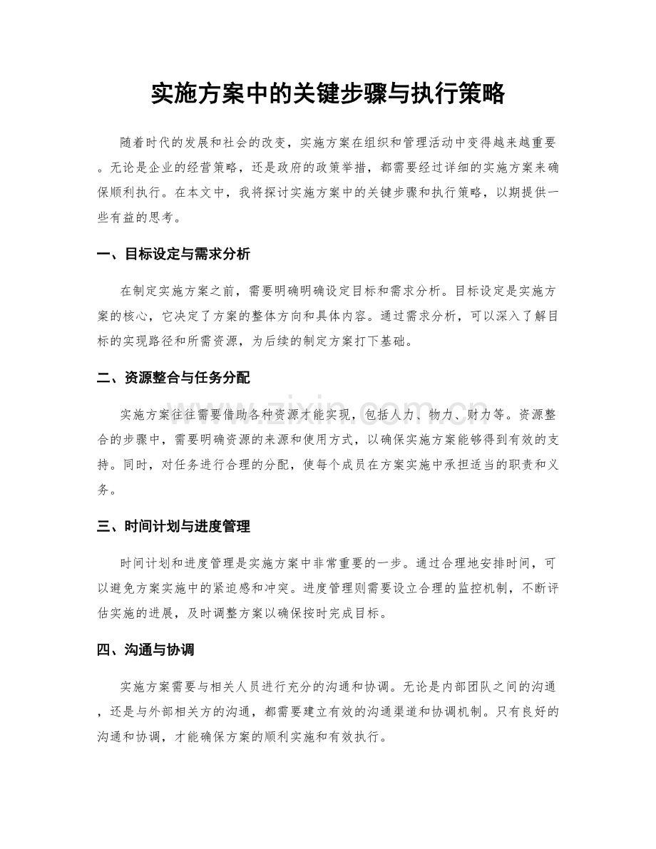 实施方案中的关键步骤与执行策略.docx_第1页