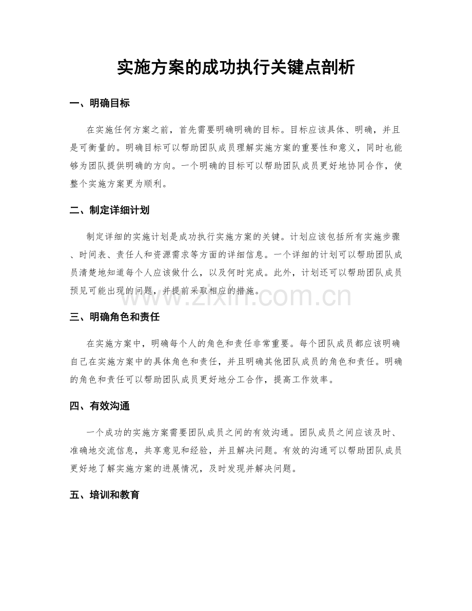 实施方案的成功执行关键点剖析.docx_第1页