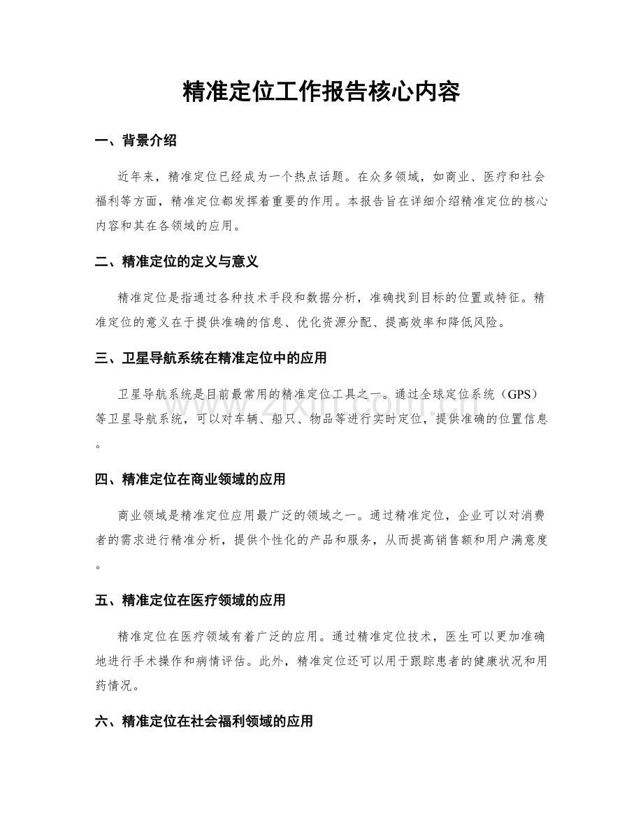 精准定位工作报告核心内容.docx_第1页