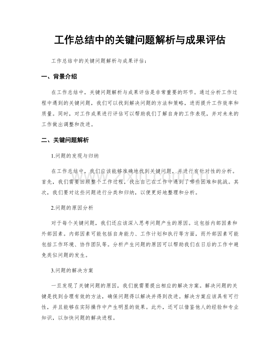 工作总结中的关键问题解析与成果评估.docx_第1页