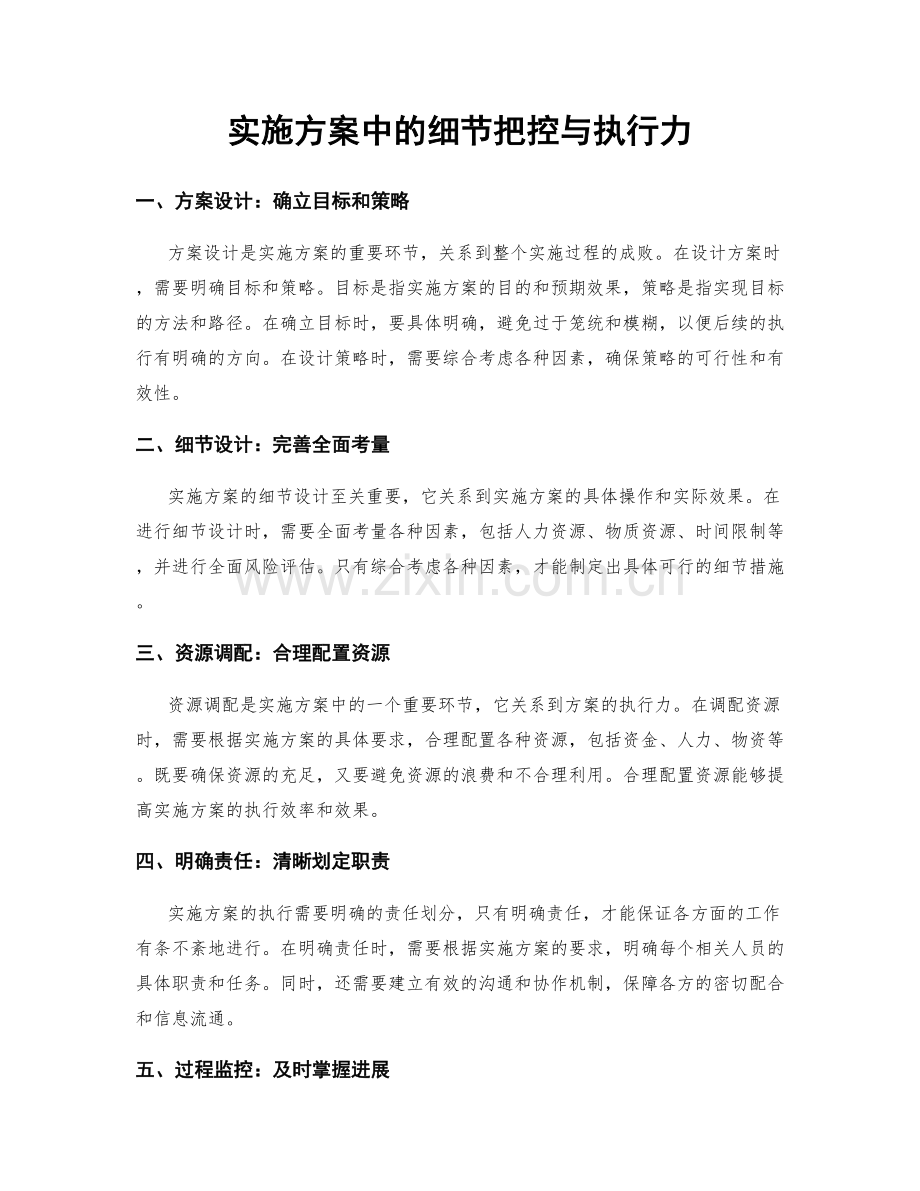 实施方案中的细节把控与执行力.docx_第1页