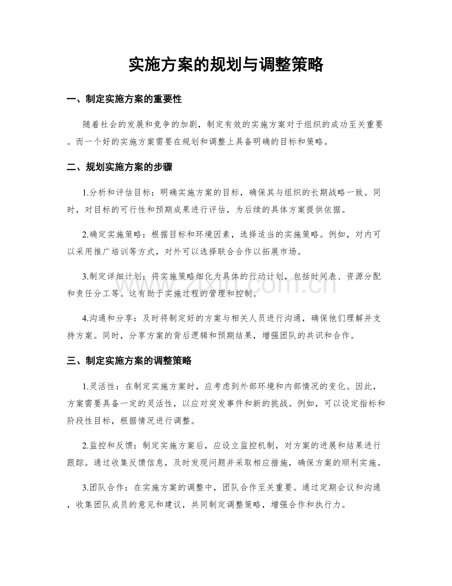 实施方案的规划与调整策略.docx_第1页