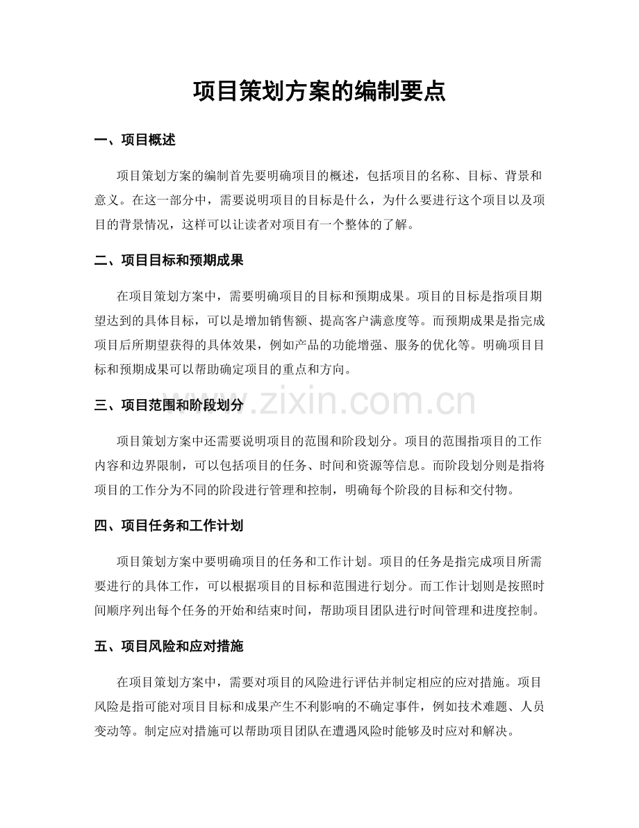 项目策划方案的编制要点.docx_第1页