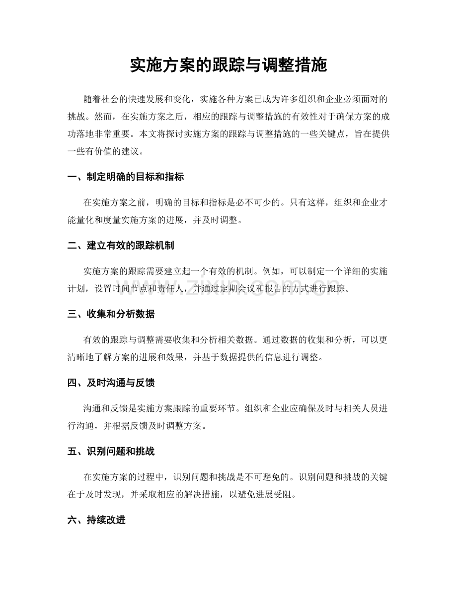 实施方案的跟踪与调整措施.docx_第1页