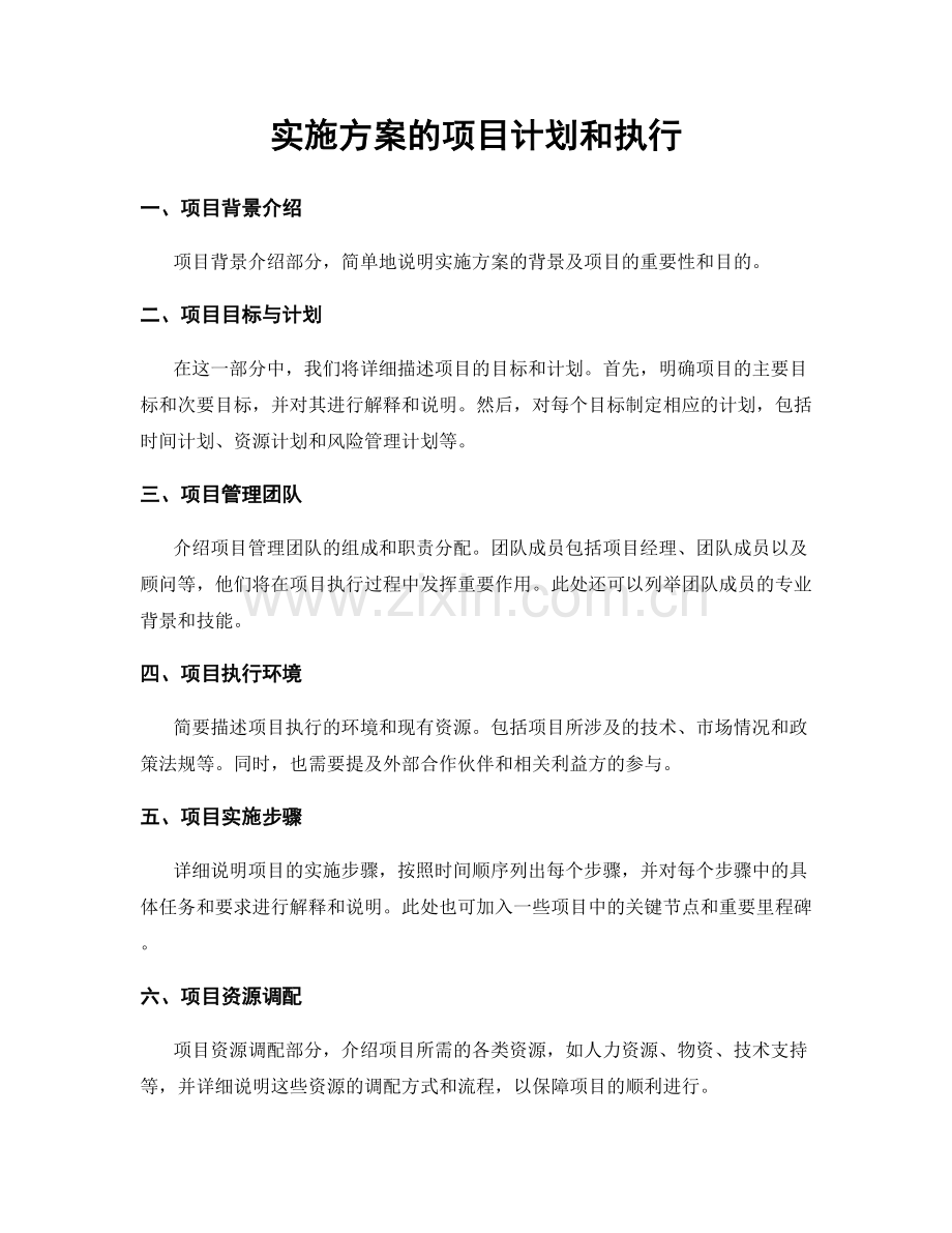 实施方案的项目计划和执行.docx_第1页